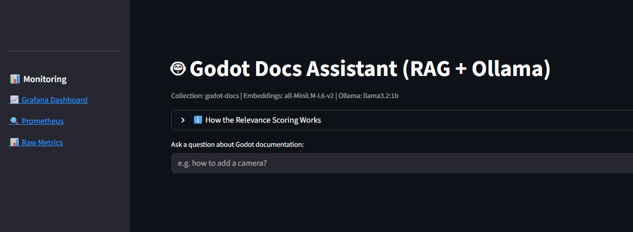 AI Retrieval-Augmented Generation (RAG) Assistant interface